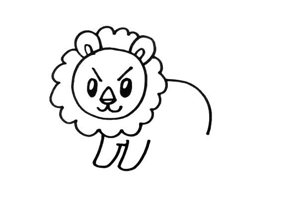 How to draw a cartoon lion with a fierce expression