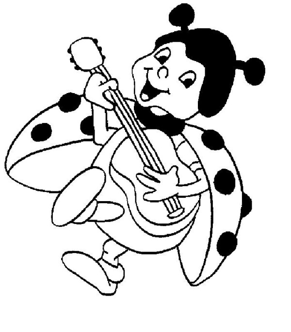 Simple drawing of seven-star ladybug Cartoon ladybug simple drawing picture