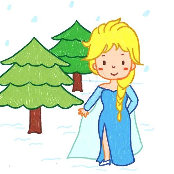 Frozen princess simple drawing