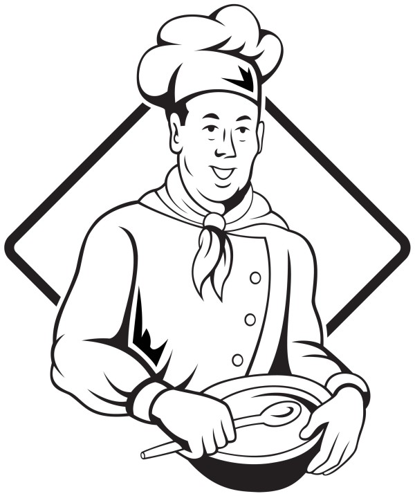 How to draw a chef