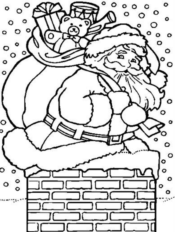 Santa Claus stuck in the chimney