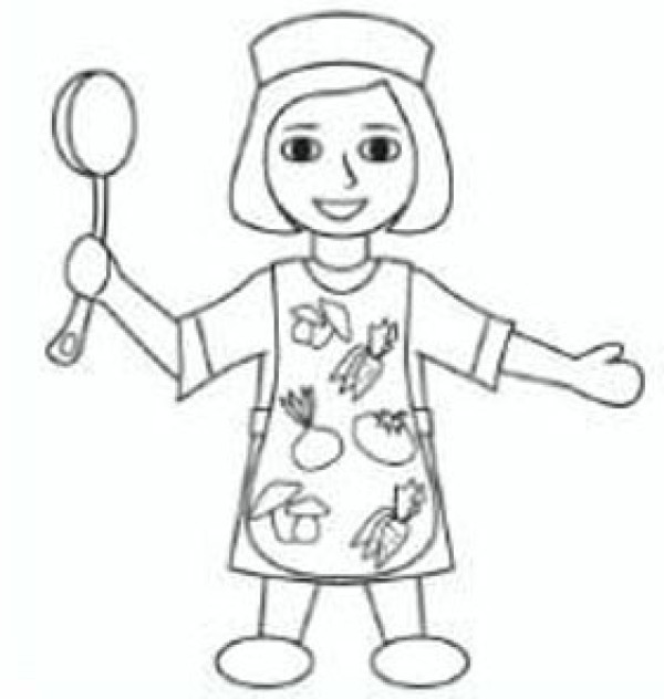 Kindergarten character drawing lesson plan Restaurant Aunt