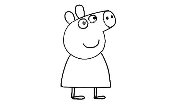 Detailed drawing methods of Peppa Pigs simple strokes