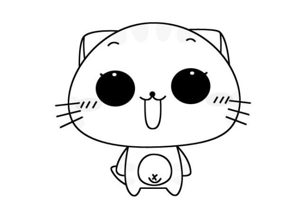 Three super cute simple drawings of kittens