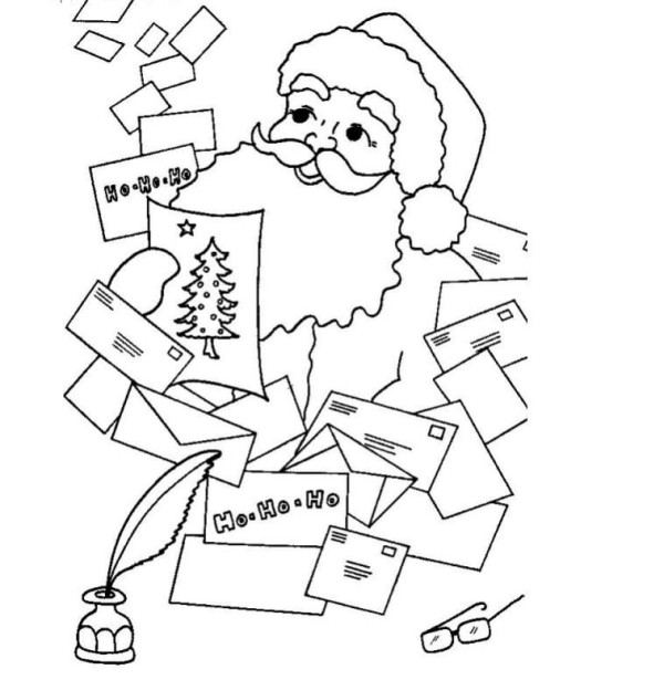 Santa Claus reading letter