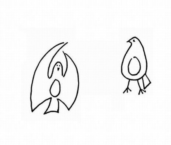 Childrens simple drawings of animals pigeon