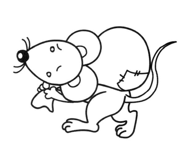 Little mouse carrying a baggage