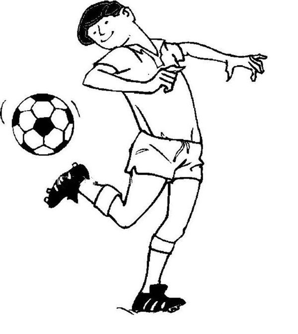 Simple drawing of characters playing football