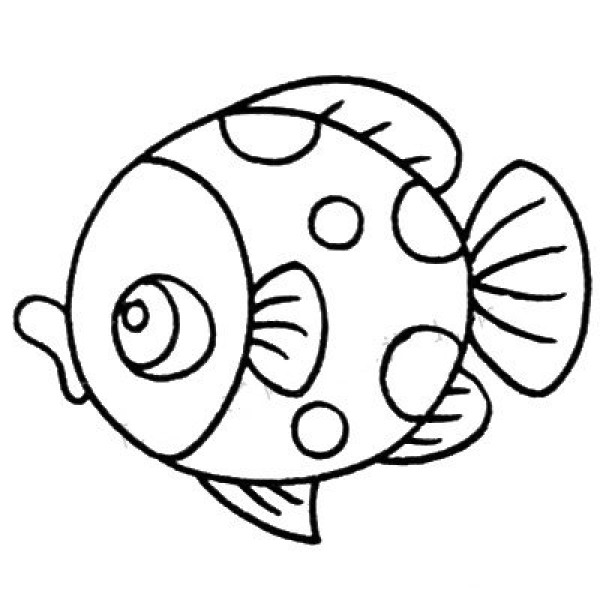 Elementary simple drawing small fish