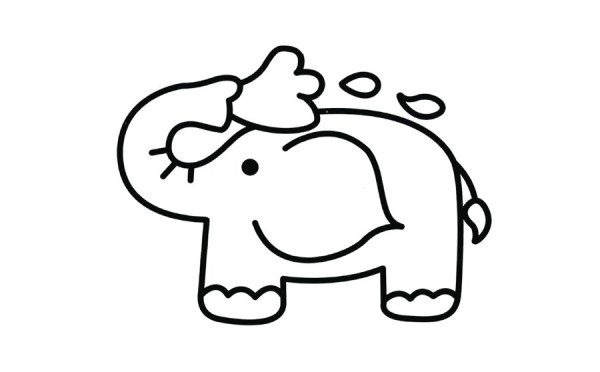 Childrens simple drawing pictures of elephants