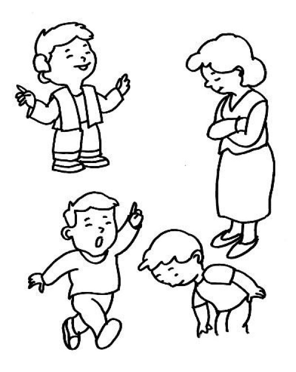 Childrens simple drawings of mother and child