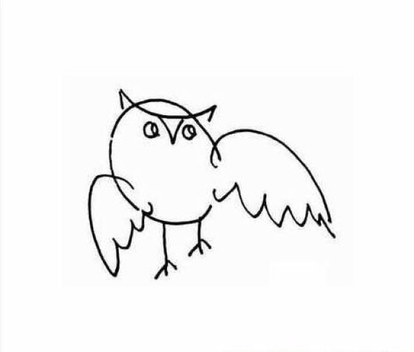 Childrens simple drawing owl