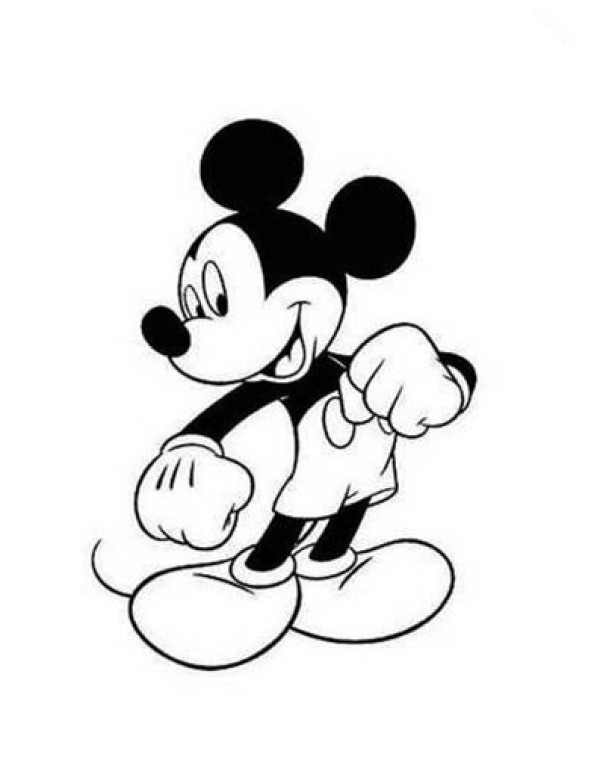 Primary school student Mickey Mouse simple drawing picture