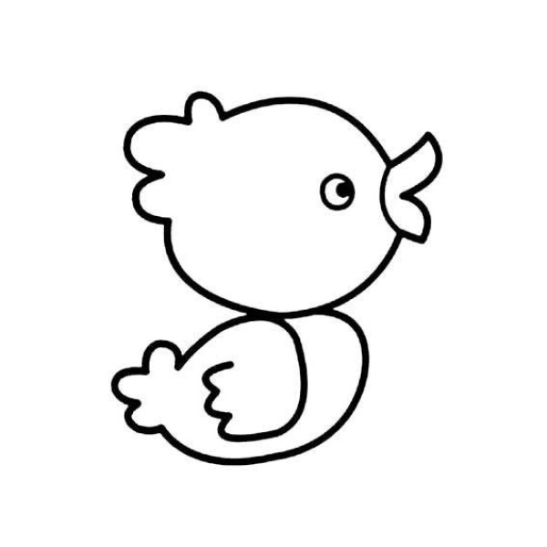 Simple drawing of little duck for children