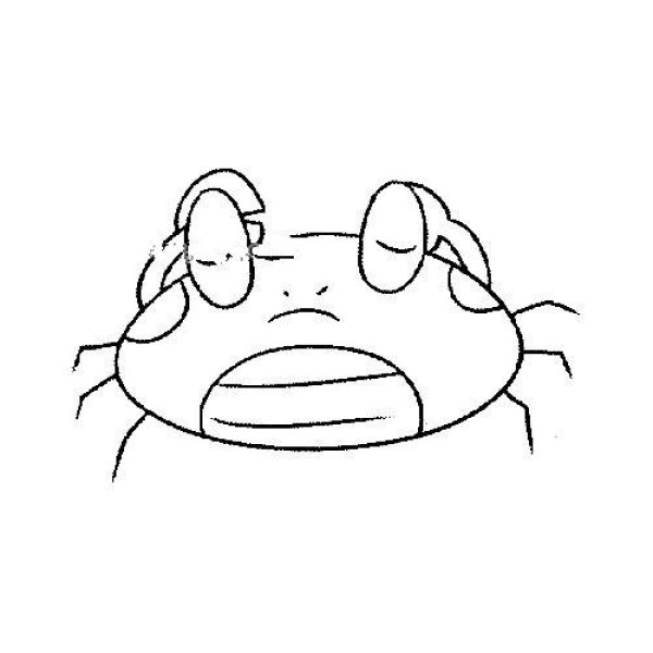 Four simple drawing pictures of crabs