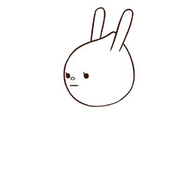 Simple drawing of little rabbit carrying a schoolbag