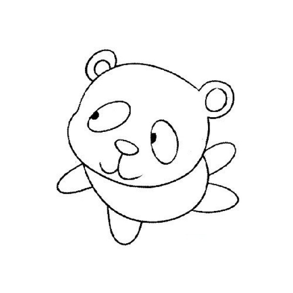 Funny and cute giant panda simple drawing