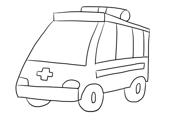 How to draw a simple cartoon ambulance