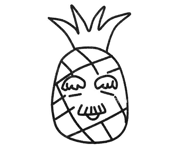 Pineapple grandpa simple drawing picture