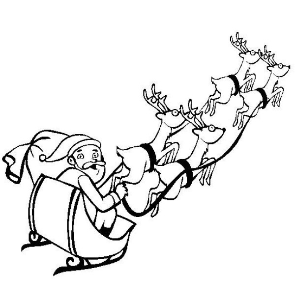 Simple drawing of Santa Claus Simple drawing of Santa Claus on the sleigh