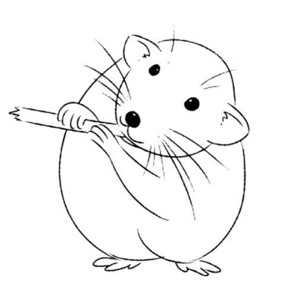 Simple drawing tutorial of a mouse that loves to steal food