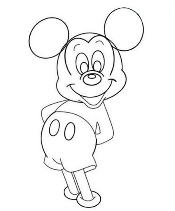 Elementary school students' simple drawing pictures of Mickey Mouse