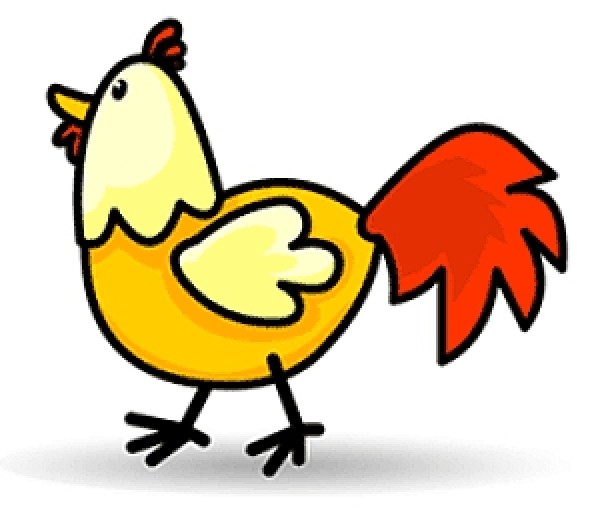 Simple drawing of cartoon little rooster