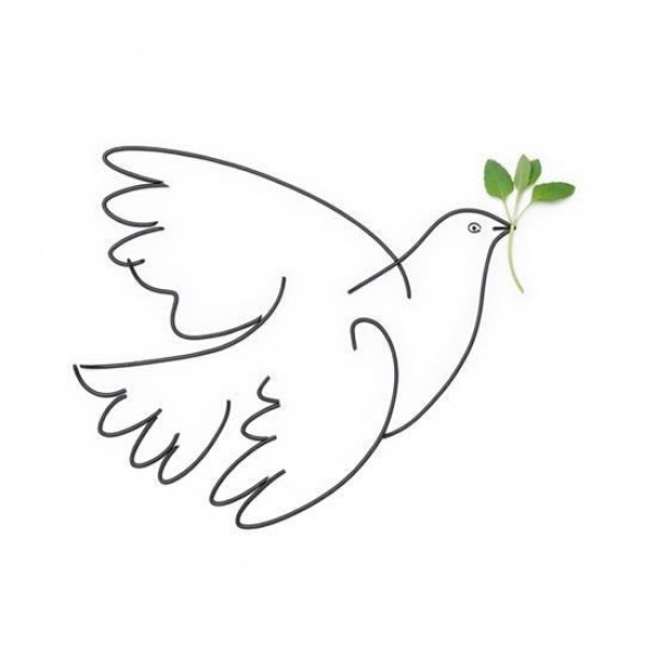 Simple drawing of flying dove of peace