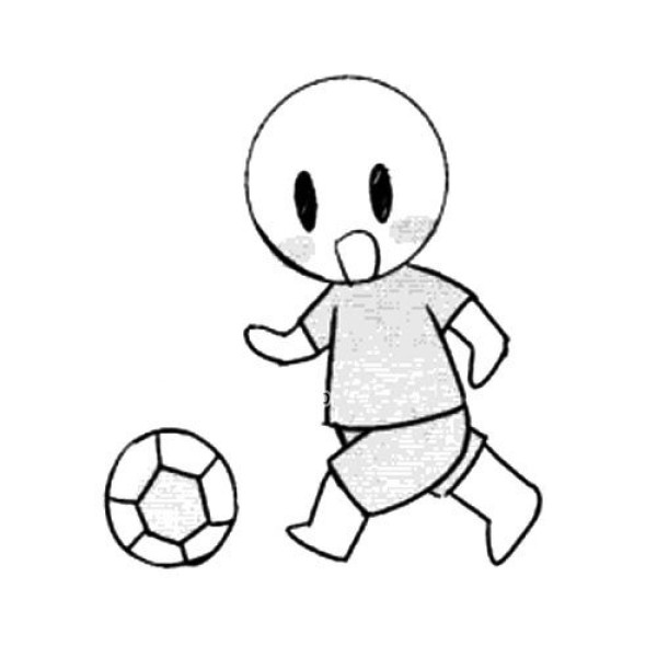 Simple drawing of football player