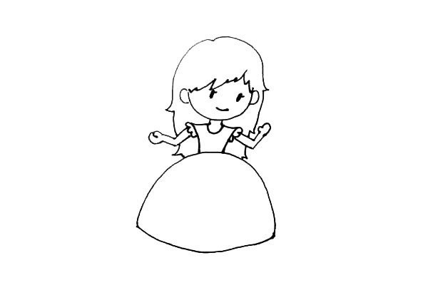 How to draw a little princess with simple strokes