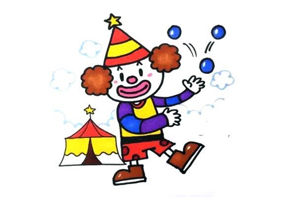 How to draw a circus clown