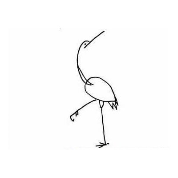 Childrens simple drawing of crane