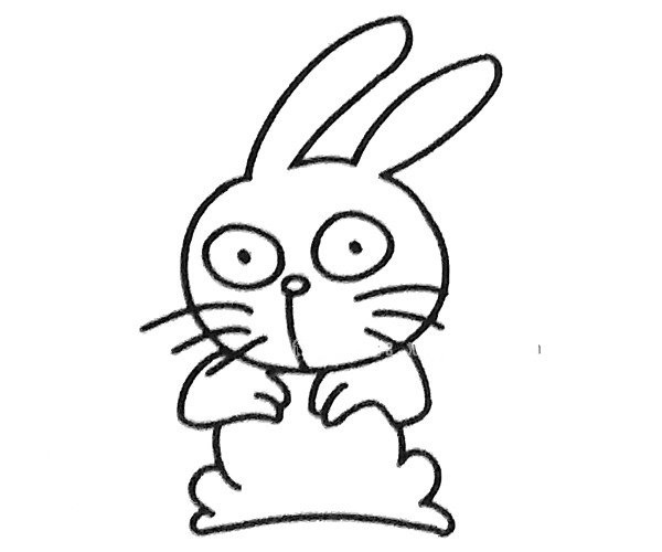 Six cute little rabbit simple drawing pictures