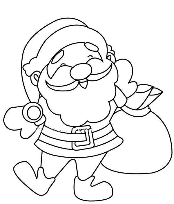 Childrens cartoon drawing of Santa Claus