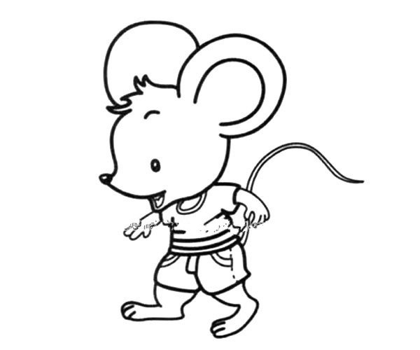 Cute cartoon little mouse simple drawing picture