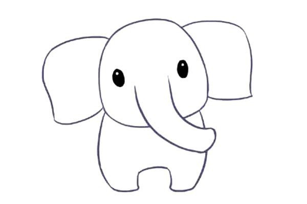 Learn to draw a cute elephant with simple strokes