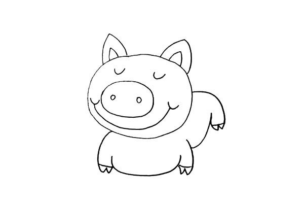 How to draw a happy pig