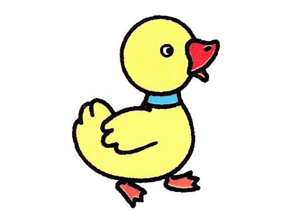 Childrens cute little duck simple drawing picture sketch color picture