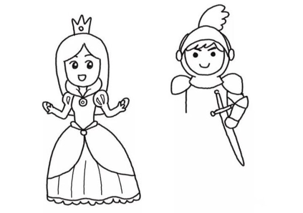 Step by step drawing of the princess and the warrior