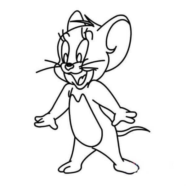 Cartoon cat and mouse simple drawing picture