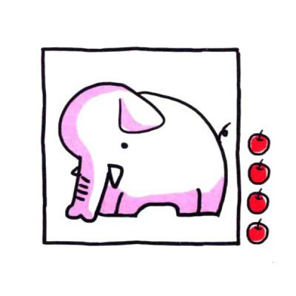 How to draw a cute simple drawing of a smart elephant in four steps