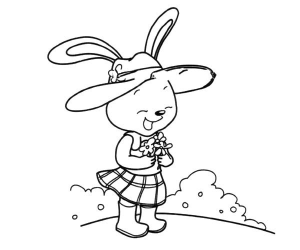 Rabbit crush picking flowers