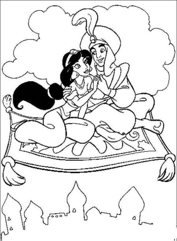 Simple drawings of anime characters Aladdin and princess simple drawing pictures