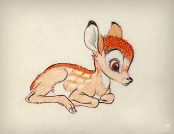 Bambi Cartoon Animal Childrens Painting Works Display