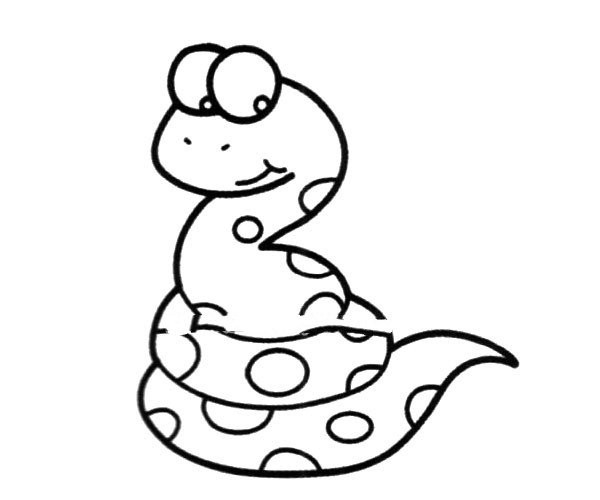 Cute cartoon snake simple drawing picture