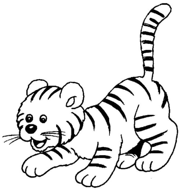 Tiger Simple Drawing Cute Little Tiger Simple Drawing Picture