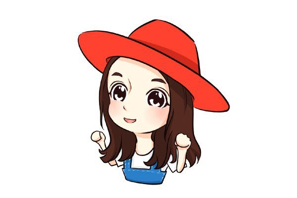 Cute cartoon sweetheart wearing red hat