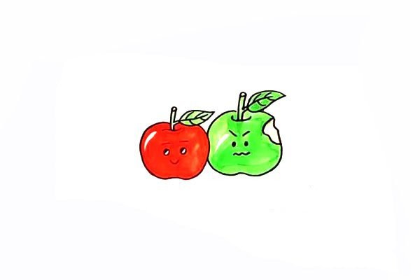 How to draw cartoon apple