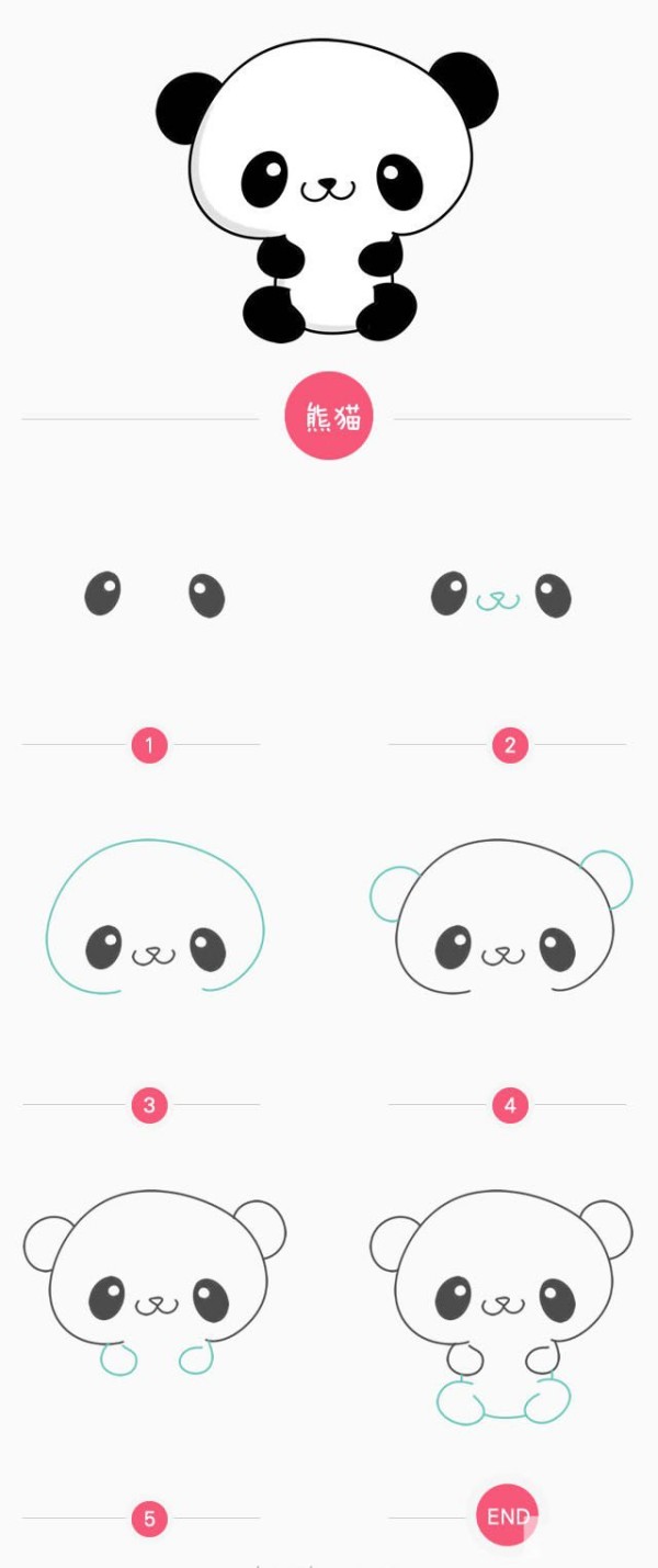 Simple drawing method of panda