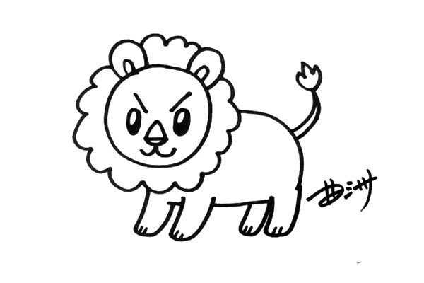 How to draw a cartoon lion with a fierce expression